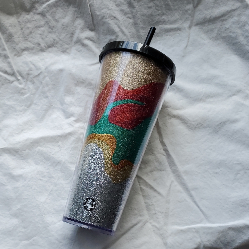 Starbucks Multicolor Glitter Tumbler with Straw